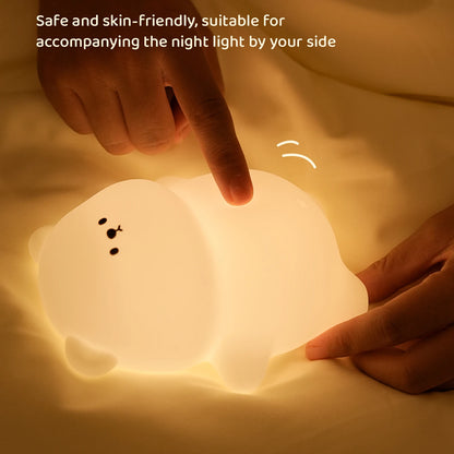 Cute Silicone Night Lamp Lying Flat Bear Desktop Decorative