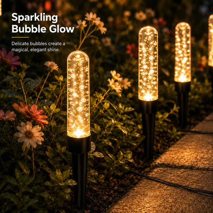 Solar Garden Lights Bubble Stick Pathway Stake Lights
