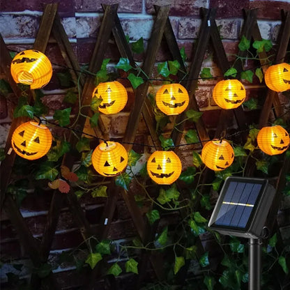 Halloween Pumpkin Lantern Solar String Lights Outdoor