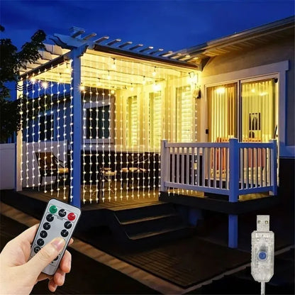 6x3M LED USB Curtain String Fairy Lights Christmas Garland