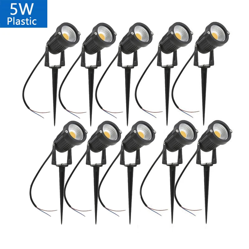 Outdoor Waterproof Spike Garden Path Green Spotlights