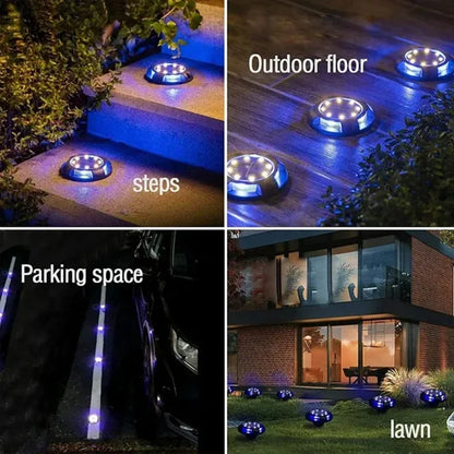 Solar Lights Outdoor 12LEDs Disk Underground Lamp Yard Decoration