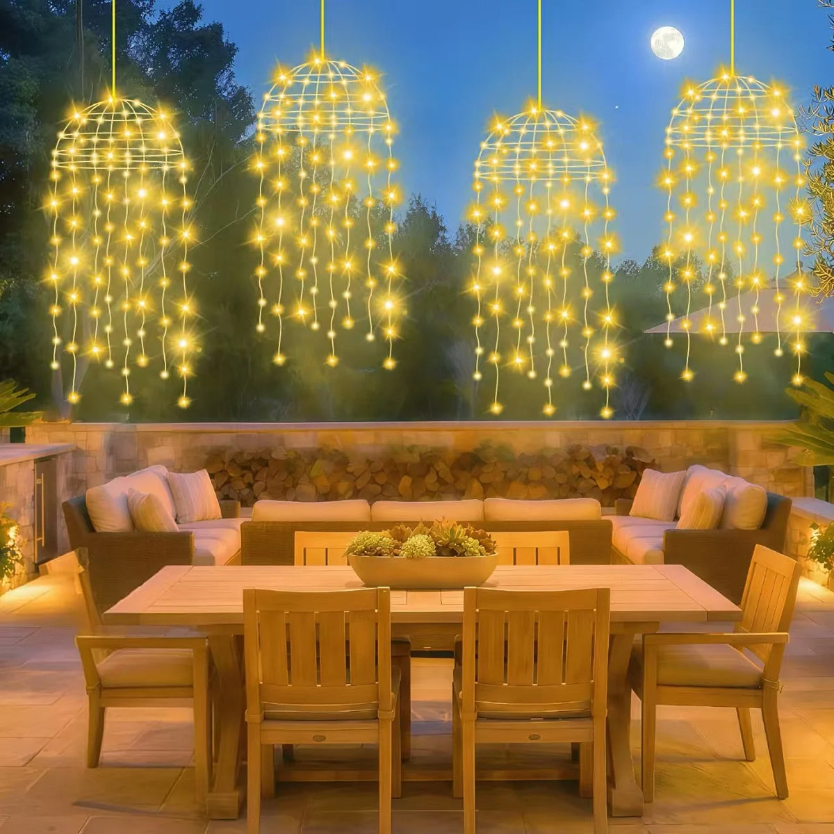 Jellyfish Lights, 8 Lighting Modes  for Patio Eaves Balcony Porch Trees  Christmas Decoration