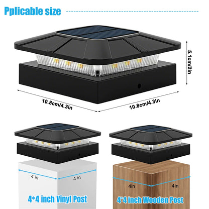 Solar Post Cap Lights Outdoor Waterproof LED Deck Lights