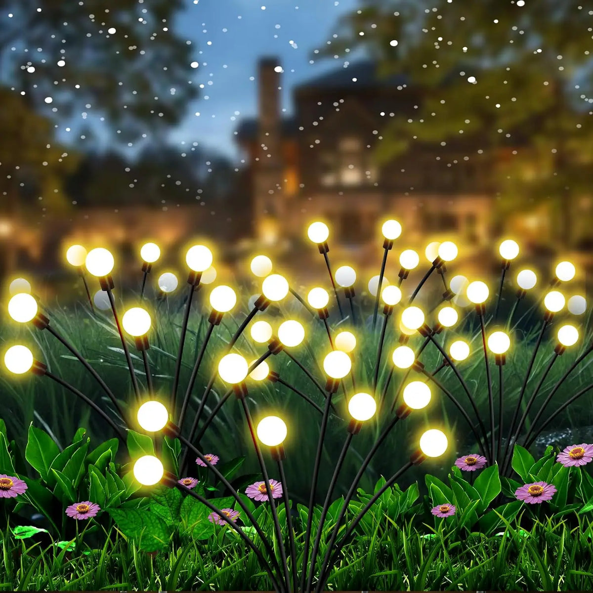 10 LED Solar Garden Lights Firefly Waterproof Solar Lights Outdoor