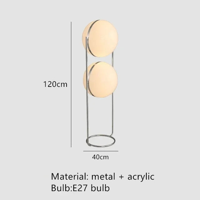 Garrault  Delord Floor Lamp Chrome Metal White Acrylic Ball