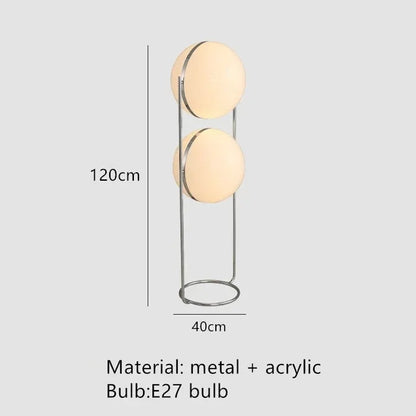 Garrault  Delord Floor Lamp Chrome Metal White Acrylic Ball
