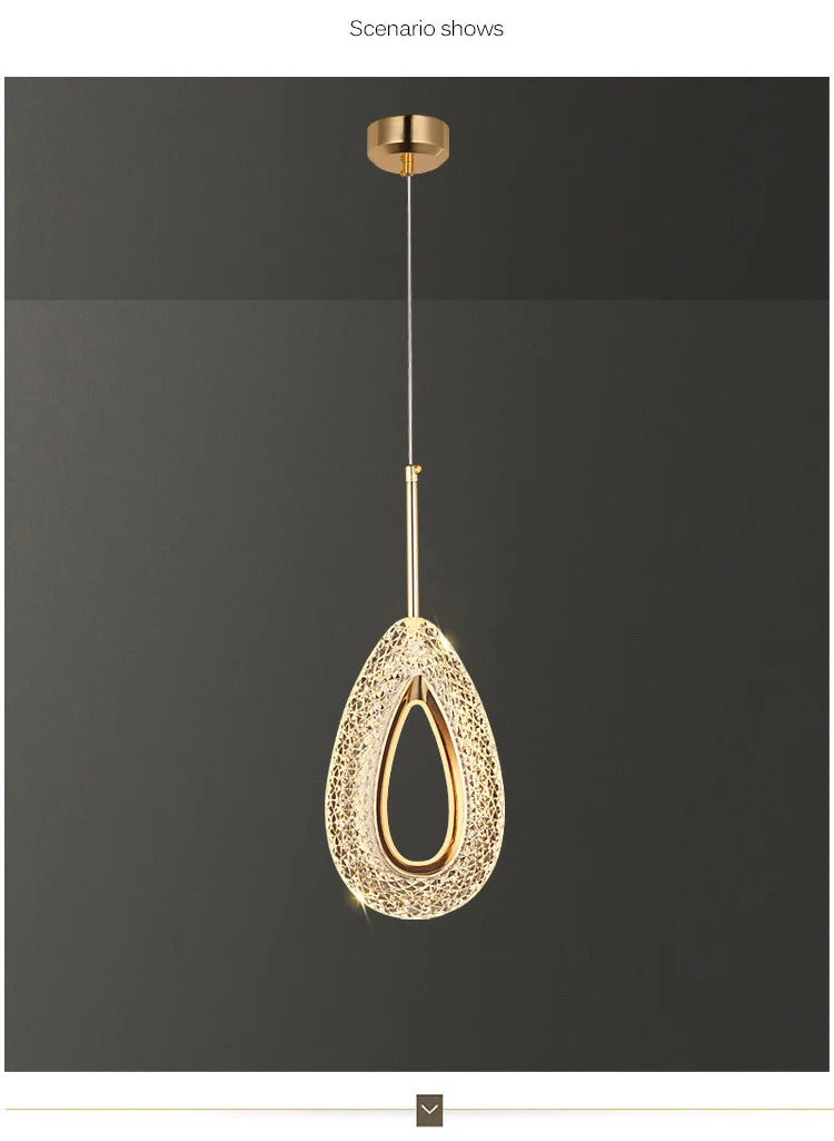 Modern Crystal LED Pendant Lamps Indoor Lighting For Home Decor