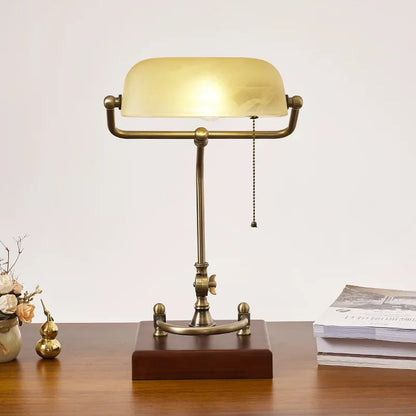 Classical Retro Vintage Metal Wood Bank Table Lamp Led