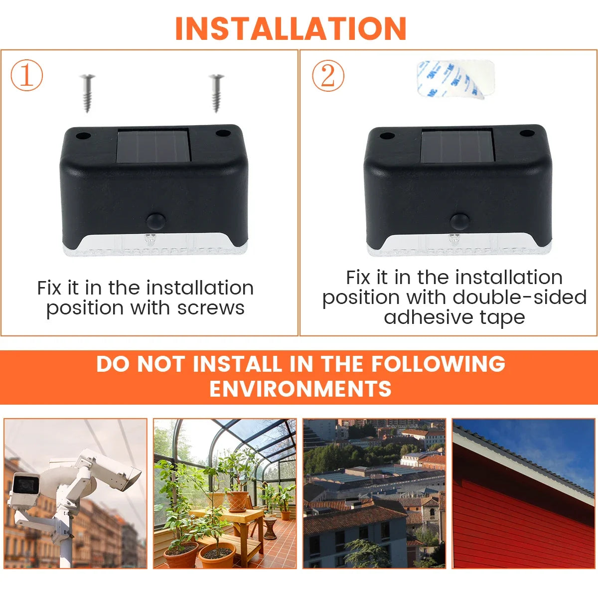 Warm White LED Solar Step Lamp Path Stair Outdoor Garden Lights