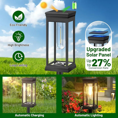 6Pack Retro Solar Pathway Lights Outdoor Waterproof Lighting