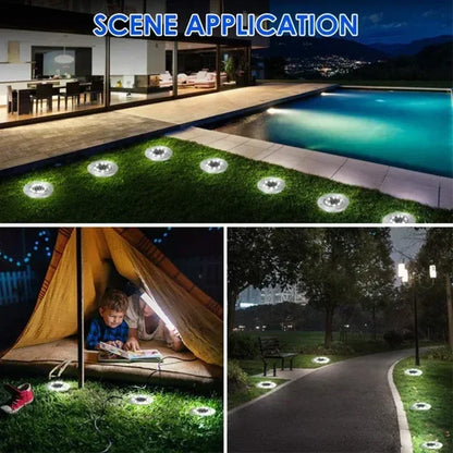 Solar Lights Outdoor 8/20LEDs Disk Underground Lamp Spotlight