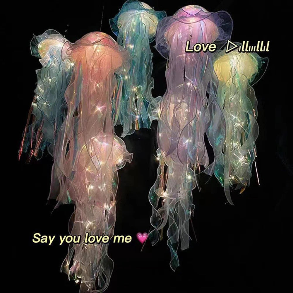 DIY Jellyfish Bedroom Light Lamp Hanging Ceiling Lanter