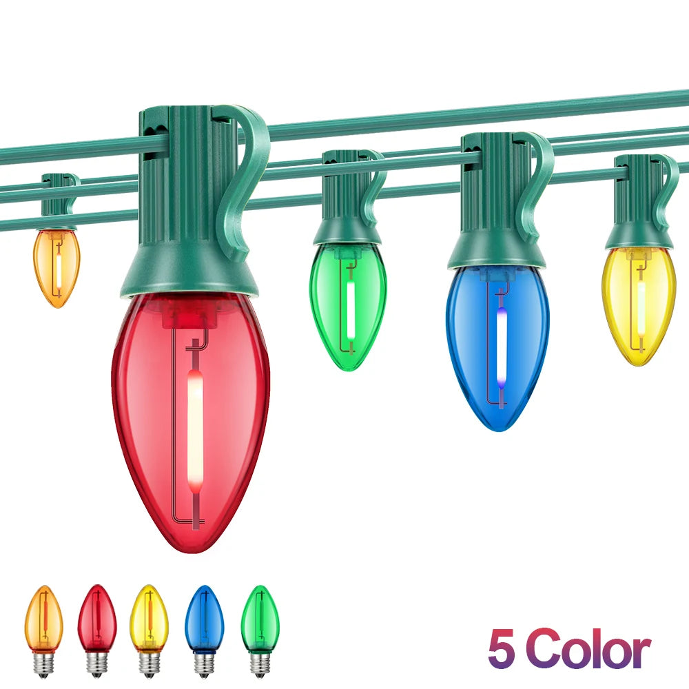 RGB C7 String Light 220V EU 110V US Outdoor Led Lights