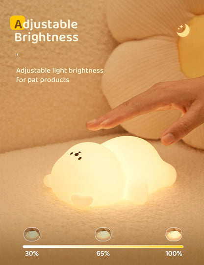 Cute Silicone Night Lamp Lying Flat Bear Desktop Decorative