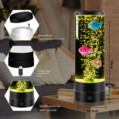 LED Fish Lamp Ambient Night Light Remote Control