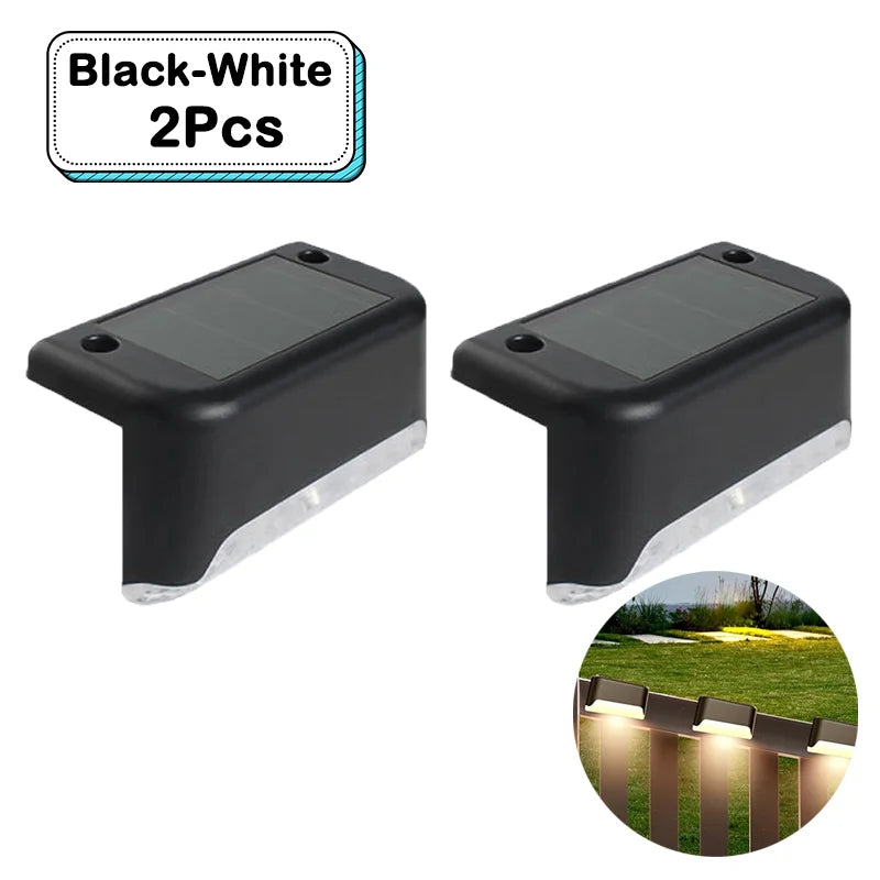Outdoor Solar Step Lights Warm White LED Waterproof Stair Path Lighting