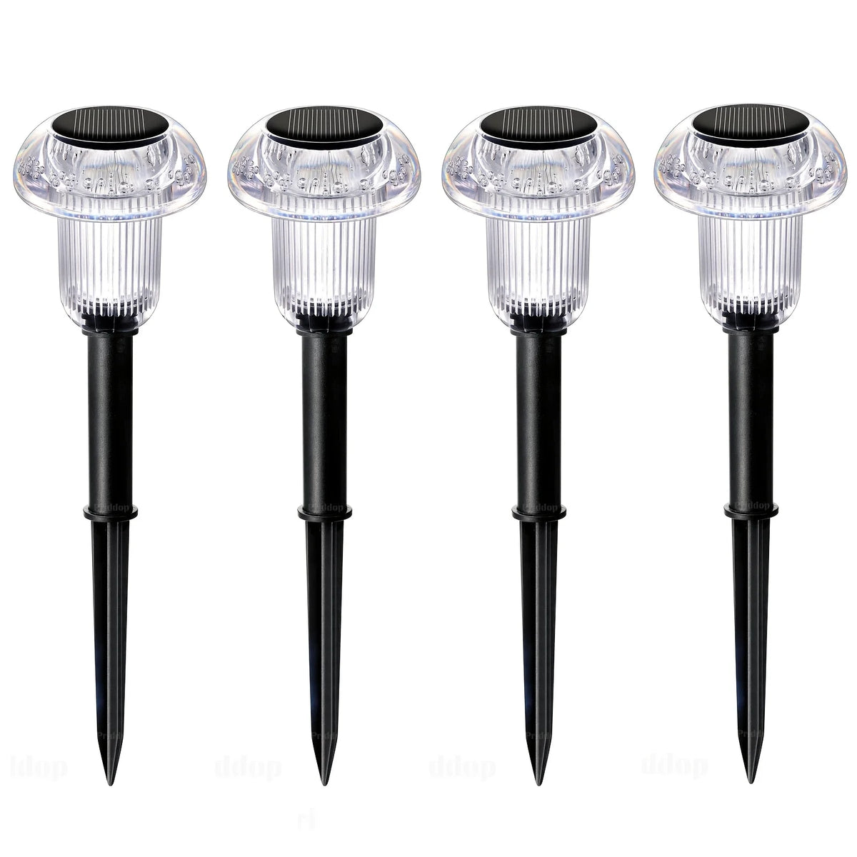 4 Pieces Solar Pathway Lights Outdoor Vibrant LED Mushroom