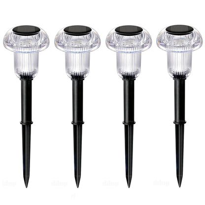 4 Pieces Solar Pathway Lights Outdoor Vibrant LED Mushroom
