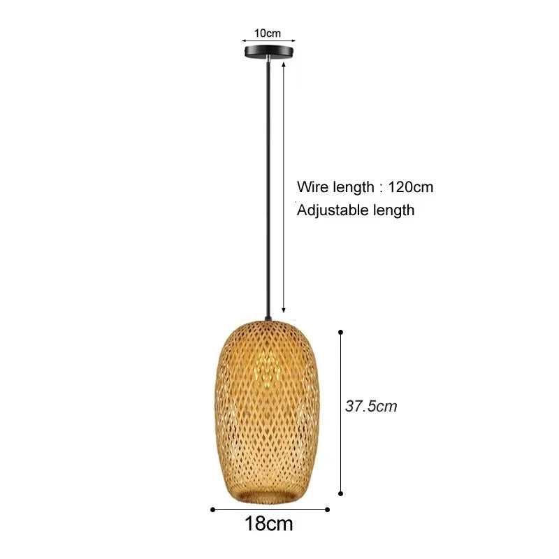 Newest Bamboo Pendant Lamp Ceiling Lights Rattan Wicker