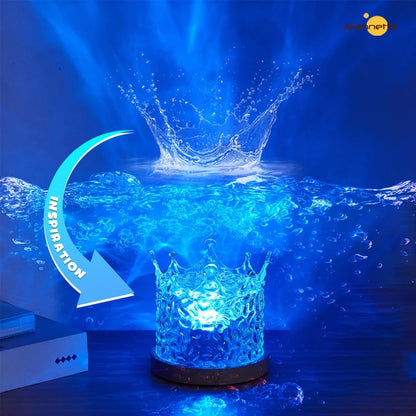 Dynamic Rotating Water Projector Night Light Flame Crystal Lamp Ocean Light