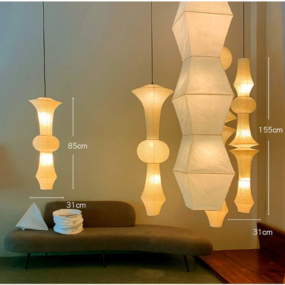 Nordic Wabi Sabi Wind Rice Paper Led Pendant Lights