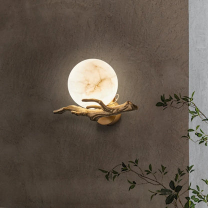 Italian Marble Waterproof Wall Lamp Brass LED Porch Light
