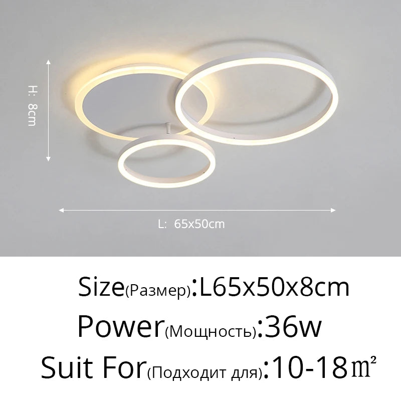 Modern Round Design Ceiling Lights  Circle Rings Lighting