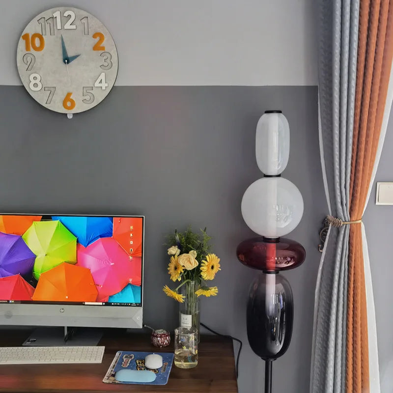 Italian Creative Colored Glass Designer LED Floor Light