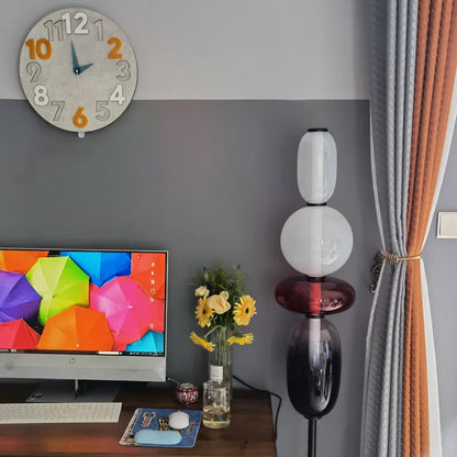 Italian Creative Colored Glass Designer LED Floor Light