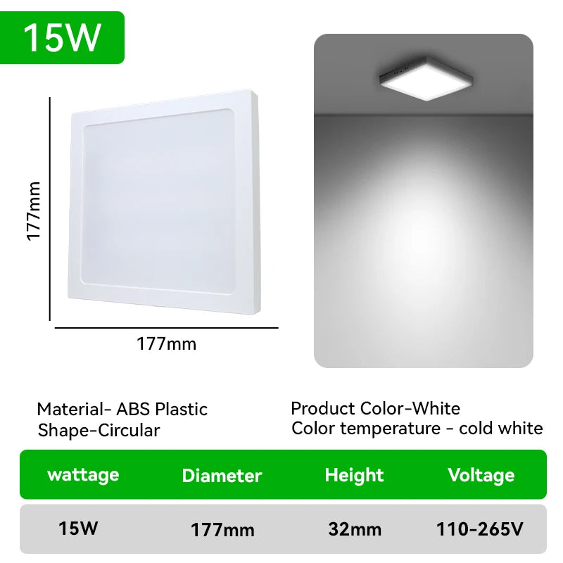 Led Ceiling Lights Fixture 110V 220V Ultra Thin Panel Lamp