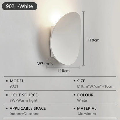 LED Wall Lamp Indoor and Outdoor IP65 Waterproof White/black Modern