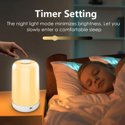 Smart Touch Bedside Table Lamp Dimmable RGB Bluetooth