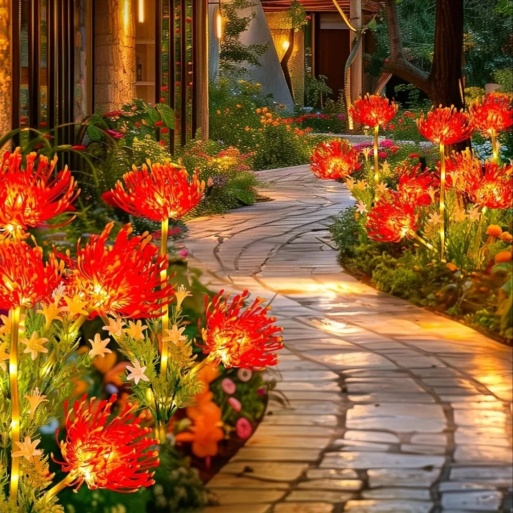 Solar Artificial Flower Stake Lights Outdoor Waterproof Garden Decor Lights