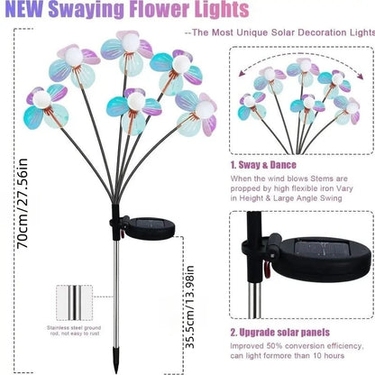 Solar Firefly Flower LED Lights Outdoor Waterproof 2 Modes Decoration