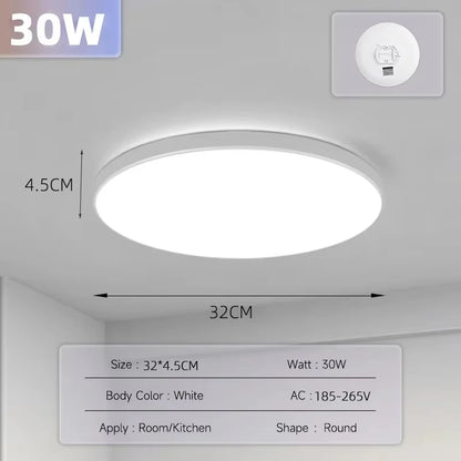 Led Ceiling Light Modern Ultra-Thin Panel Light Lamp