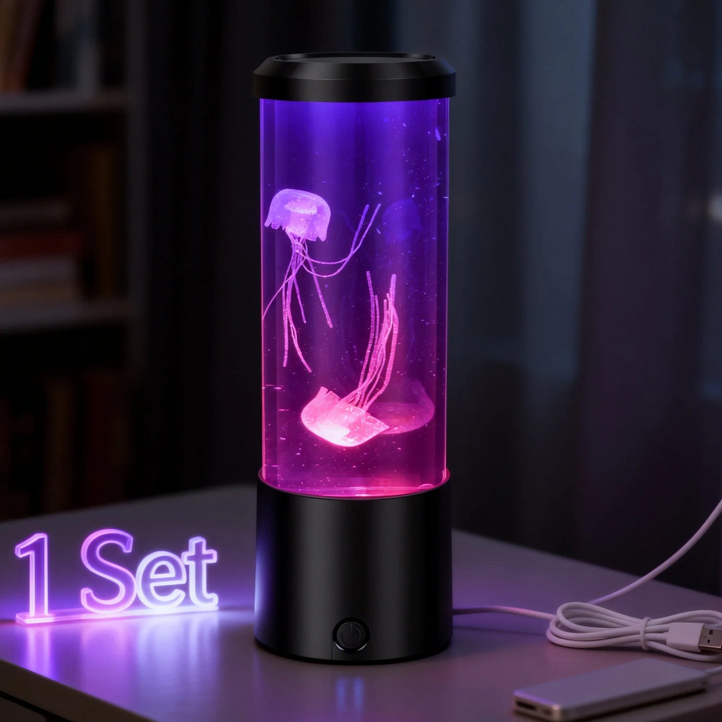 LED Jellyfish Lava Lamp Mini Aquarium Simulation Decorative