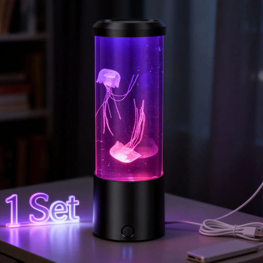 LED Jellyfish Lava Lamp Mini Aquarium Simulation Decorative