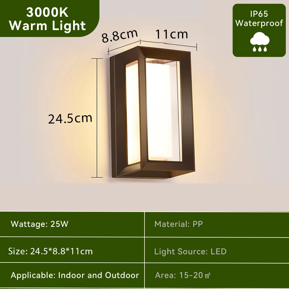 Waterproof LED Wall Light 110V 220V For Outdoor Pathway