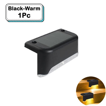 Outdoor Solar Step Lights Warm White LED Waterproof Stair Path Lighting