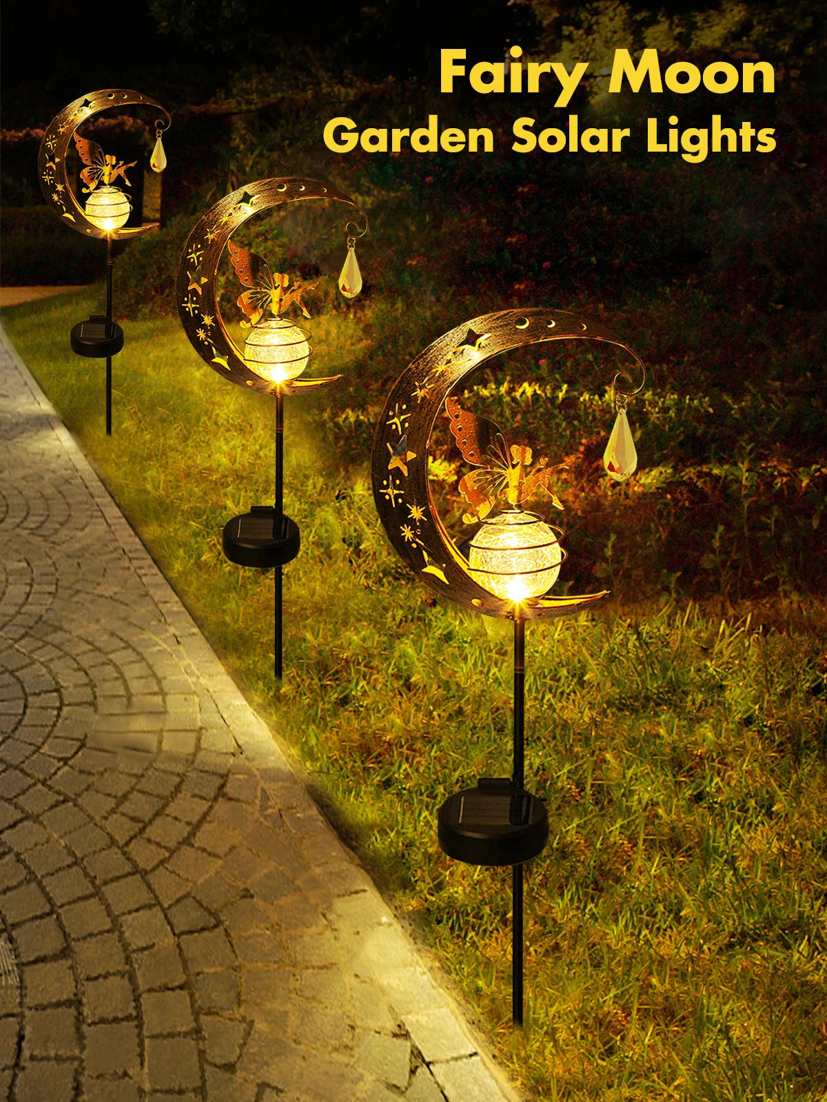 Moon Fairy Solar Lights Outdoor Garden Decorations