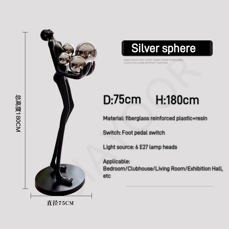 Nordic Humanoid Floor Lamp Sculpture Design Exhibition Lamp