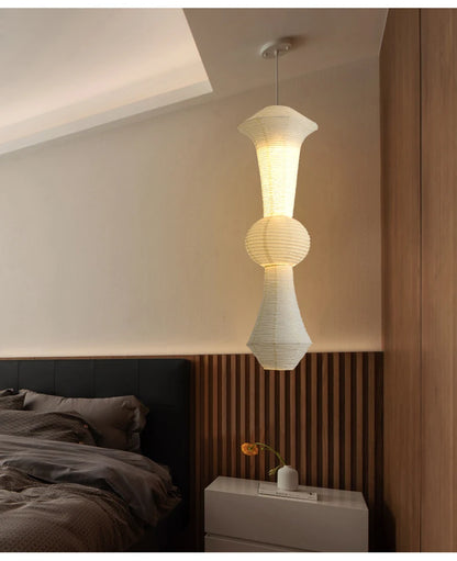 Nordic Wabi Sabi Wind Rice Paper Led Pendant Lights