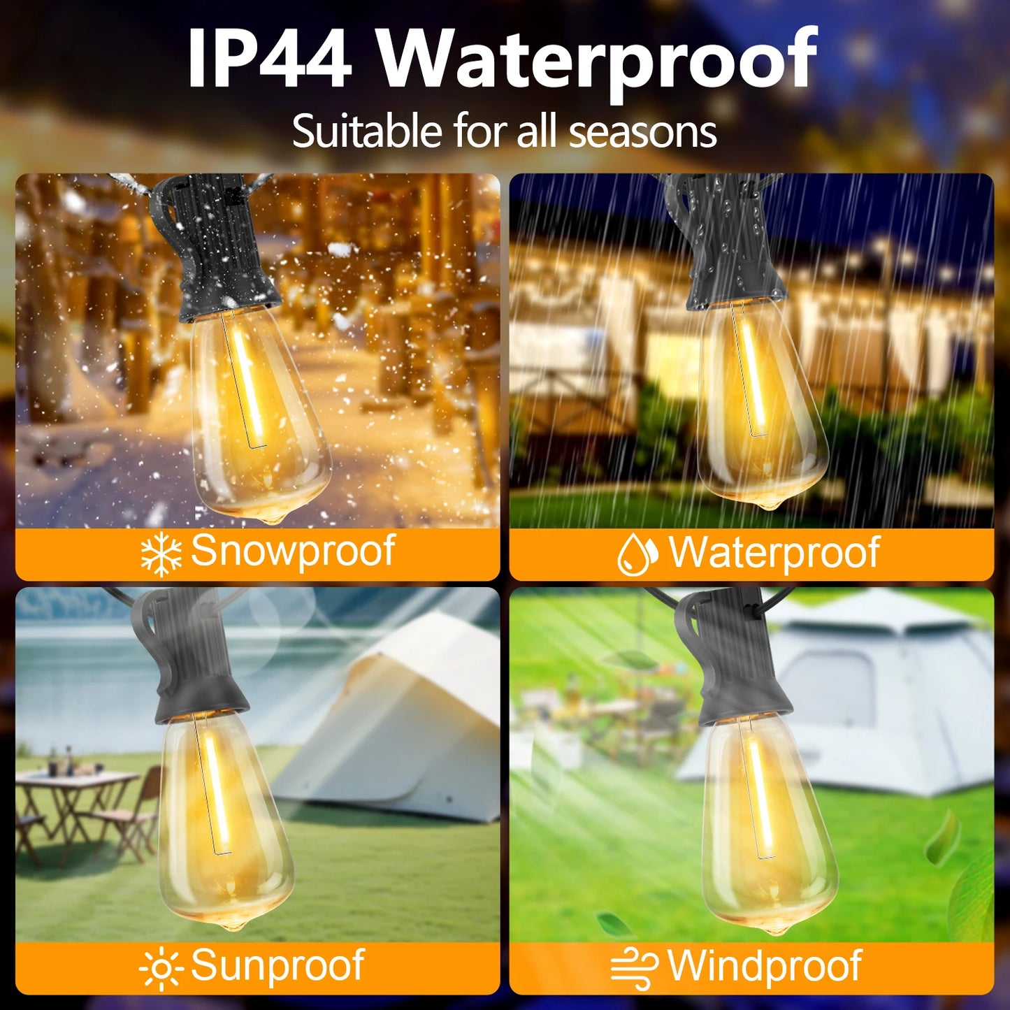 String Lights Outdoor Garland 24V EU US Led Patio Lights