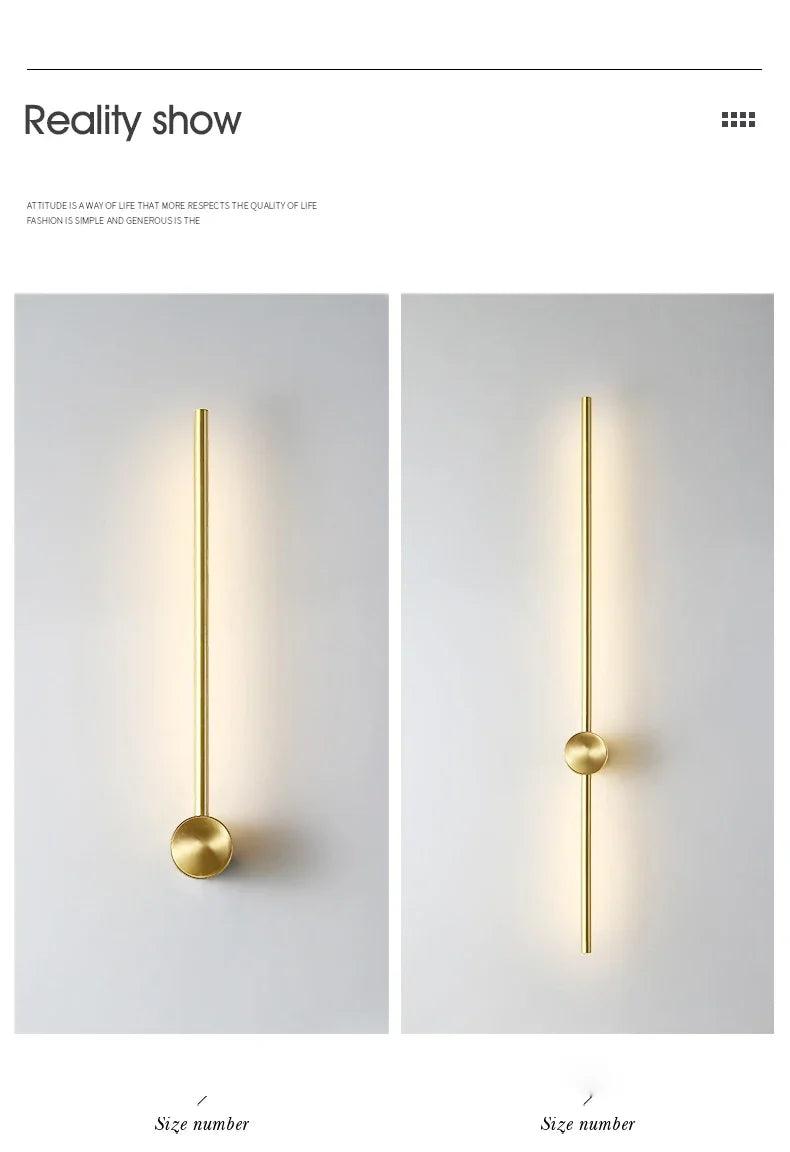 Nordic Art Design Minimalist Long Line Wall Lamps Modern