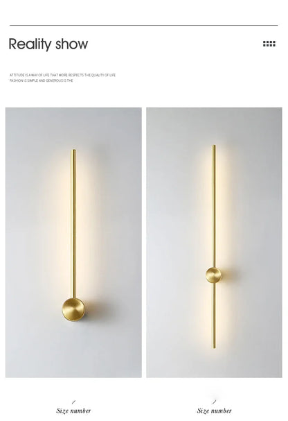 Nordic Art Design Minimalist Long Line Wall Lamps Modern
