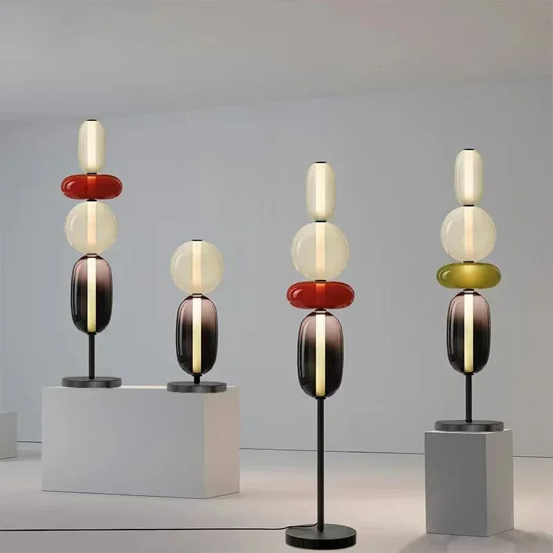 Italian Creative Colored Glass Designer LED Floor Light