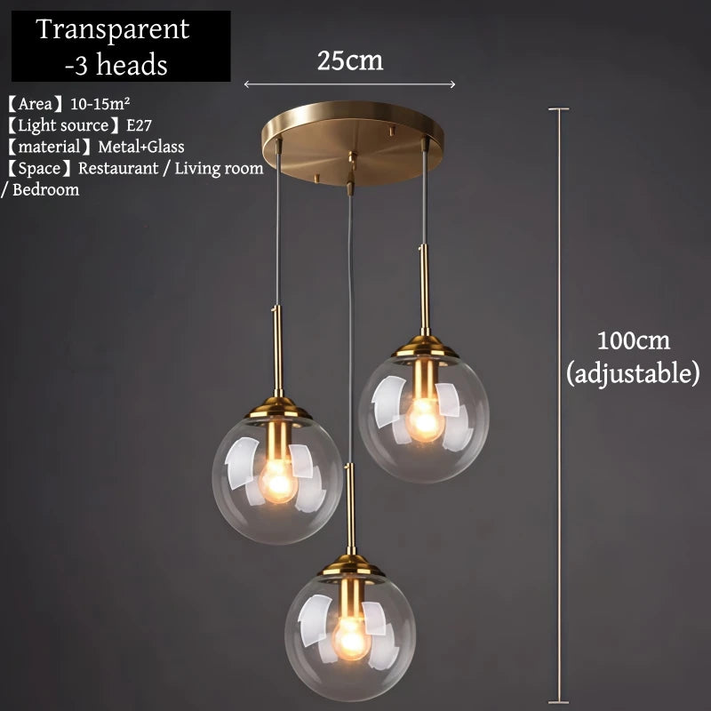 Modern Luxury Metal Chandelier Nordic Creative LED Glass