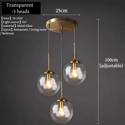 Modern Luxury Metal Chandelier Nordic Creative LED Glass