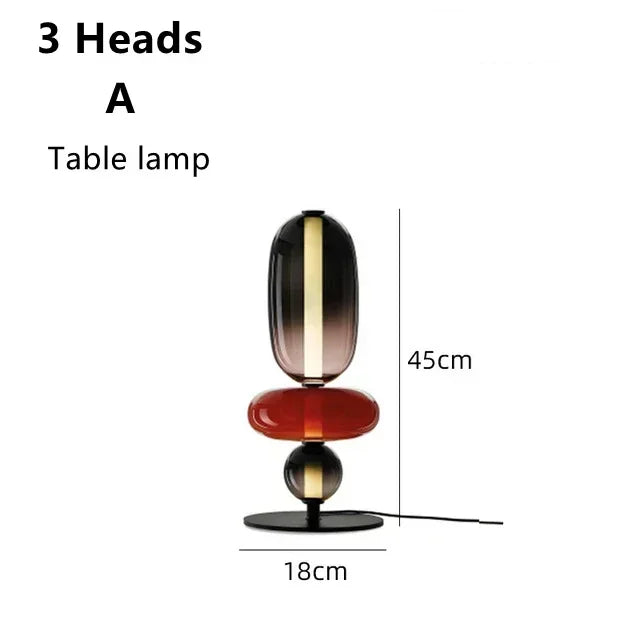 Italian Creative Colored Glass Designer LED Floor Light